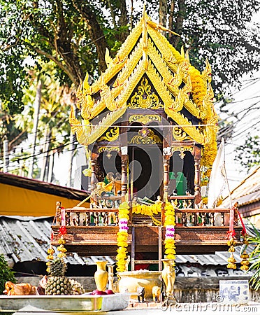 Outdoor spirit house in Thailand Stock Photo