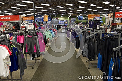 Outdoor sport clothing store Editorial Stock Photo