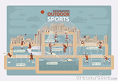 Outdoor sports info graphics Vector Illustration