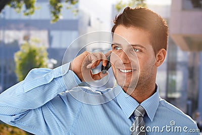 Outdoor spring portrait of businessman Stock Photo