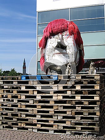 Outdoor statue in Helsinki, Finland Editorial Stock Photo