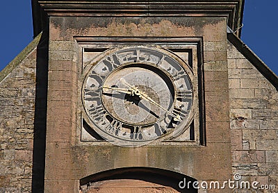 Outdoor Stone Clock Stock Photo