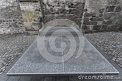 Outdoor stone tabletennis table Stock Photo