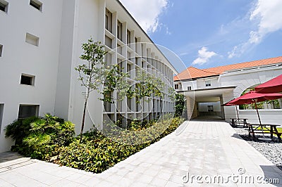 Outdoor study area and walkway Stock Photo