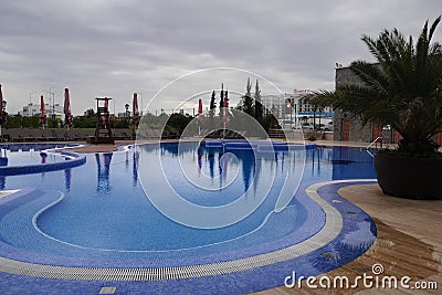 Outdoor swimming pool in the hotel Editorial Stock Photo