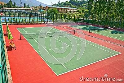 Outdoor tennis court Stock Photo