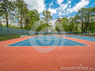 Outdoor tennis court Stock Photo