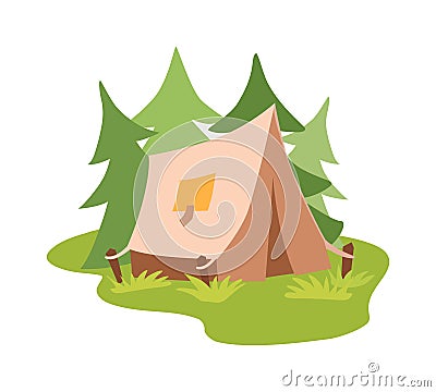 Outdoor tent vector illustration. Vector Illustration
