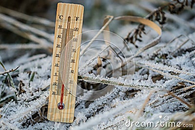 Outdoor thermometer Stock Photo