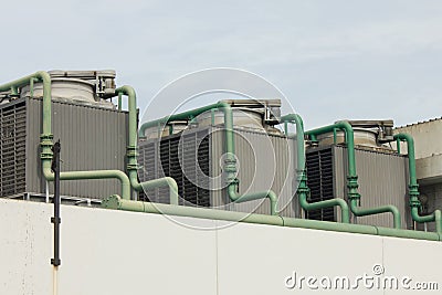 Outdoor Unit of Air Conditioner Stock Photo