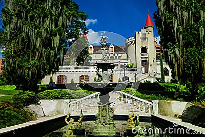 Outdoor view of facade of gothic medieval Castle Museum in Medellin, Colombia, South America Editorial Stock Photo