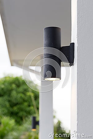 Outdoor wall lamp Stock Photo