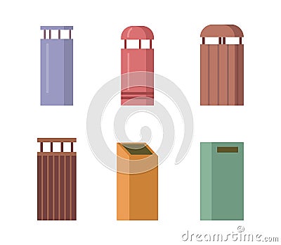 Outdoor waste bins, garbage distribution container Vector Illustration