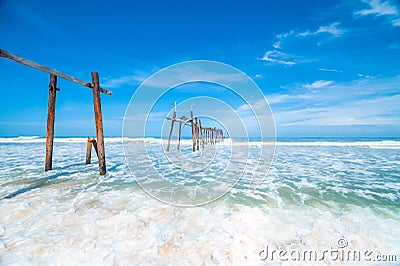 outdoor, way, sunlight, island, thailand, coast, natural, tropical, cloud, white, travel, view, pier, sand, holiday, sunny Stock Photo
