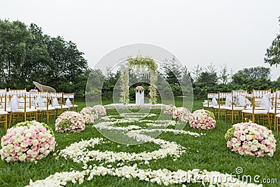 Outdoor wedding Scene Stock Photo