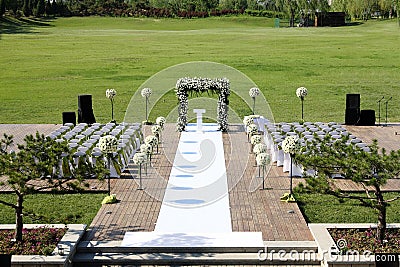 Outdoor wedding Scene Stock Photo