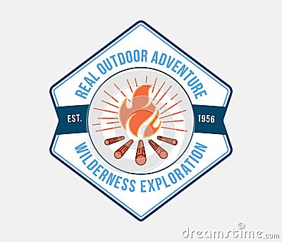 Outdoor wilderness exploration Cartoon Illustration