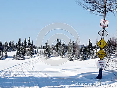 Outdoor Winter Trail Stock Photo