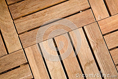 Outdoor wooden decking tile Stock Photo