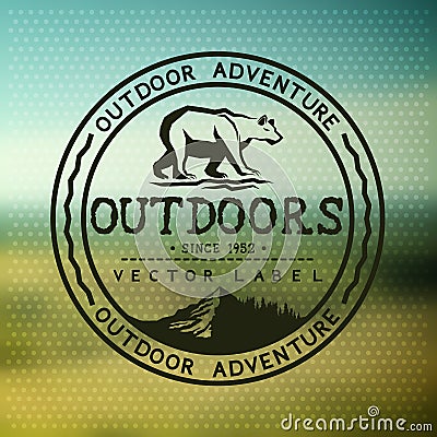 Outdoors Adventure Badge Vector Illustration