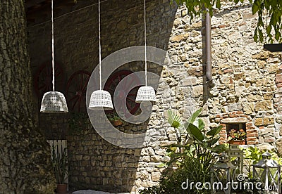 Outdoors of a old style restaurant on Florentine hill Editorial Stock Photo