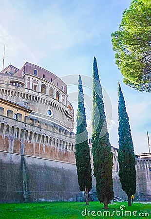 Exterior of Castel Saint`Angelo Castelo di Saint Angelo in Rom Stock Photo