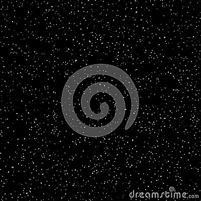 Outer space, starry dark sky, seamless pattern, black and white texture. Chaotic point spraying. Vector Vector Illustration