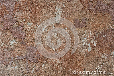 The outer surface of the wall of an old building. Abstract background. The texture of the dilapidated multilayer Stock Photo
