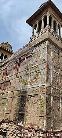 Outer wall of the building of the Tomb of princess Zaib-un-nisa at Lahore Pakistan Stock Photo