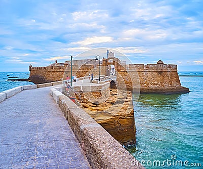 The outer wall of San Sebastian Castle, Cadiz, Spain Stock Photo