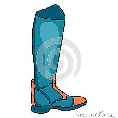 Outfit rider clothes for jockey boots illustration in cartoon style Vector Illustration
