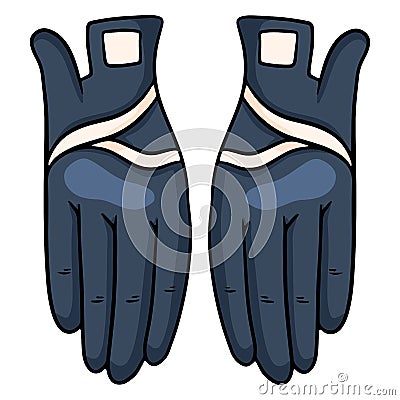 Outfit rider clothing for jockey gloves illustration in cartoon style Vector Illustration