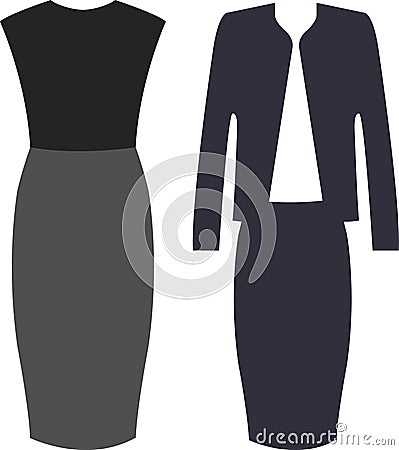The Outfits for the Professional Business Women Vector Illustration