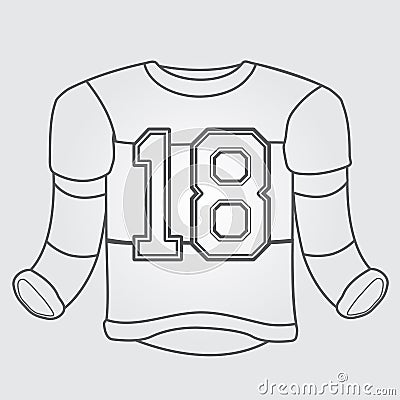 Outfitting a hockey player outline drawing Stock Photo