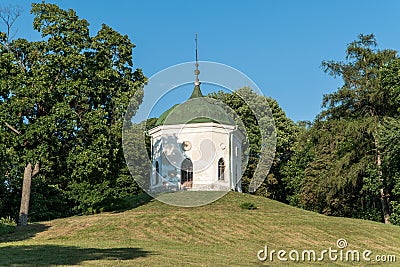 Outhouse in Kachanivka Kachanovka national nature reserve, Chernihiv region, Ukraine Stock Photo