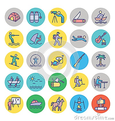 Basic RGB Barbecue Isolated Vector icon which can easily modify or edit Outing and journey isolated icons set that can easi Stock Photo