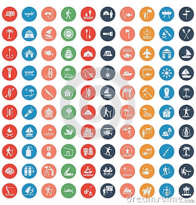 Outing and journey isolated vector icons set that can easily modify or edit Vector Illustration