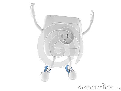 Outlet character jumping Stock Photo