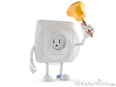 Outlet character ringing a handbell Stock Photo