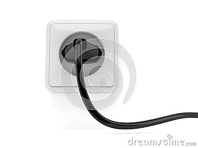 Outlet with electric plug Stock Photo