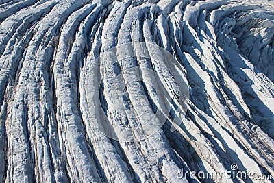 Outlet glacier, crevasses, North West Greenland Stock Photo