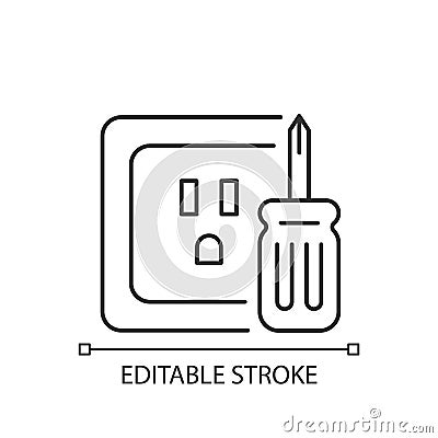 Outlet repair linear icon Vector Illustration