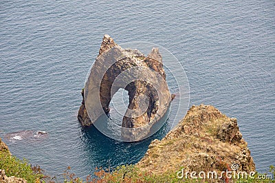 Outlier rock in the Black sea Stock Photo