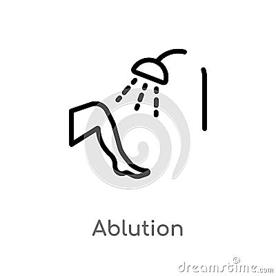 outline ablution vector icon. isolated black simple line element illustration from hygiene concept. editable vector stroke Vector Illustration