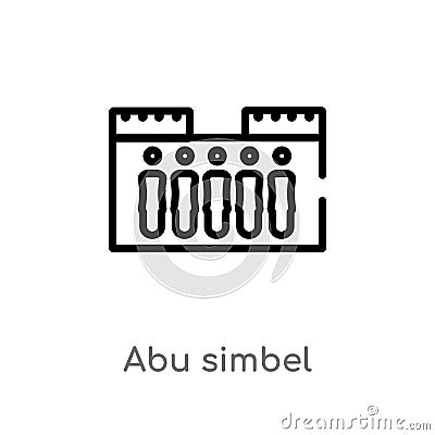 outline abu simbel vector icon. isolated black simple line element illustration from monuments concept. editable vector stroke abu Vector Illustration