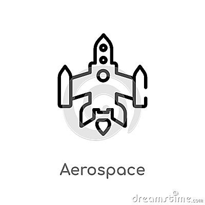 outline aerospace vector icon. isolated black simple line element illustration from astronomy concept. editable vector stroke Vector Illustration