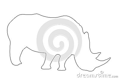 Outline of an african Rhinoceros Vector Illustration