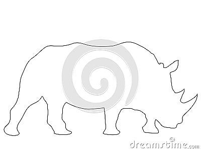 Outline of an african Rhinoceros Vector Illustration