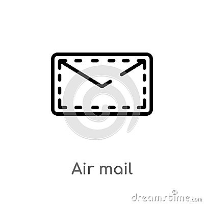 outline air mail vector icon. isolated black simple line element illustration from delivery and logistic concept. editable vector Vector Illustration