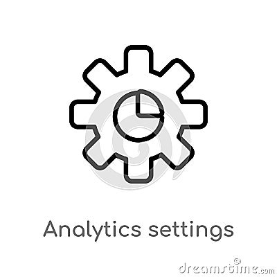outline analytics settings vector icon. isolated black simple line element illustration from user interface concept. editable Vector Illustration